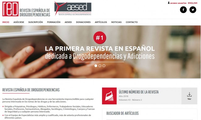 Nueva p&aacute;gina web de la Revista Espa&ntilde;ola de Drogodependencias